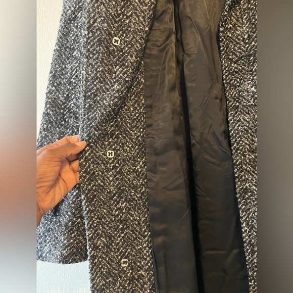 Vintage Wool Herringbone Donegal Tweed Belted Men's  Top Coat 44 Dark Academia - Picture 7 of 14